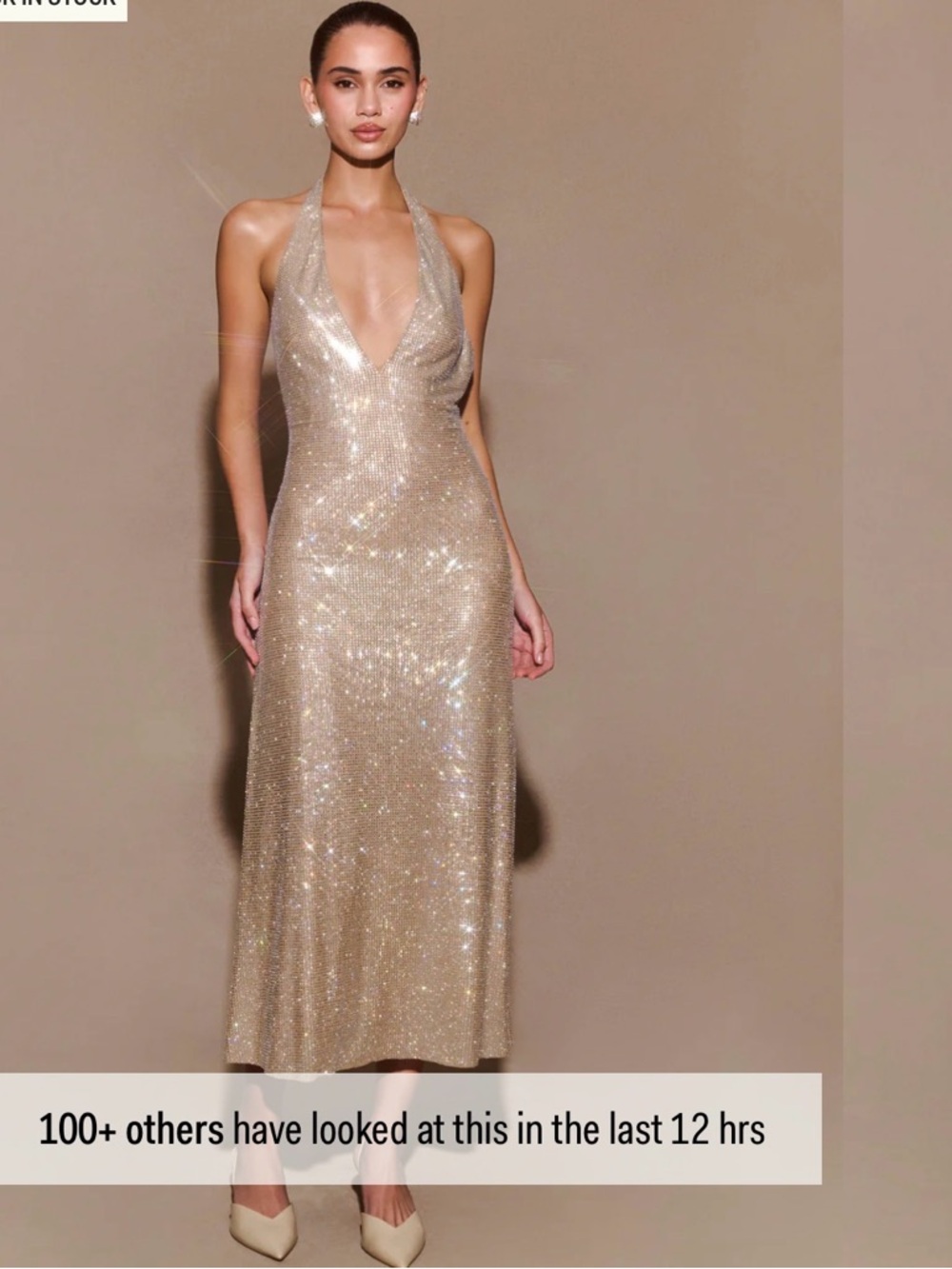 Meshki Diamante halter midi dress